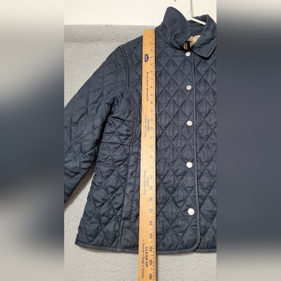 LL Bean Long Sleeve Blue Navy Quilted Snap Button Jacket Small - Picture 10 of 12
